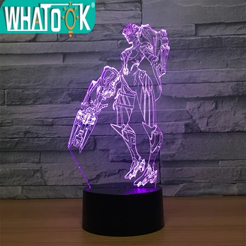 Overwatch stvořitel světa 3D Stolní Lampa 7Color Mění 3D noční Světlo Model Charakter Iluze Bulbing Lampa s Dotykovým butoon Usb Led