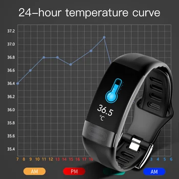 P11plus Měření Tělesné Teploty, Krevního Tlaku, Srdečního tepu EKG, PPG Aktivity Fitness Tracker Elektroniky Inteligentní Náramek