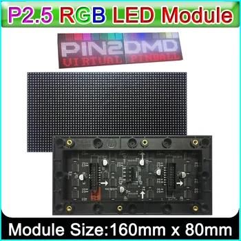 P2.5 Vnitřní Plné Barev LED Displej Modul HUB75,160mm x80mm, 64*32 Pixelů,SMD RGB P2.5 LED Panel Matice,Kompatibilní S PIN2DMD