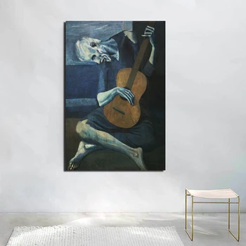 Pablo Picasso Hraje na Kytaru Wall Art Plátně, Abstraktní Minimalistický Nordic Plakáty, Tisky, Nástěnné Obrázky pro Obývací Pokoj Domácí Dekor