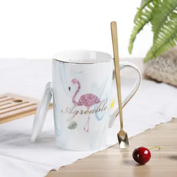 Pane Paní Flamingo Pár Šálek a Hrnek Dárkový Box Keramické Káva Mramor Vzor Home Sklenice Milovníky Svatební