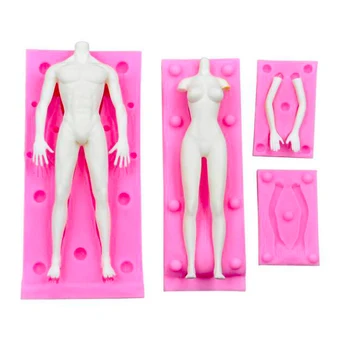 Panenka Tělo ve Tvaru Silikonové Formy 3D Fondant Nástroj Pro Figuríny Ručně vyráběné DIY Čokoláda Pečení Zdobení Hliněné Formy Dodávky GYH