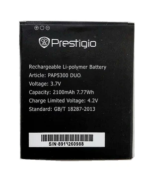 PAP5300 DUO 2100mah Vysoce Kvalitní Náhradní Li-ion Baterie pro Prestigio PAP5300 DUO MultiPhone Baterie