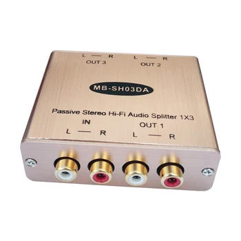 Pasivní Stereo Audio Splitter RCA Audio Rozdělovač Signálu S Izolovaným Výstupem Hi-Fi Audio Splitter Stereo Audio Distributor
