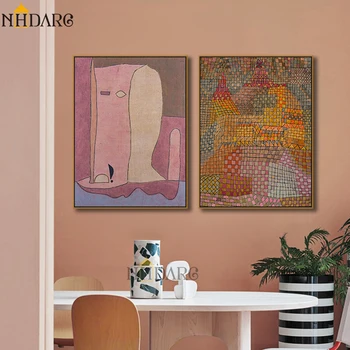 Paul Klee Klasické umělecké Dílo, Plátno Tisk, Malba, Plakát Abstraktní Styl Nástěnné obrázky pro Obývací Pokoj Domácí Dekor