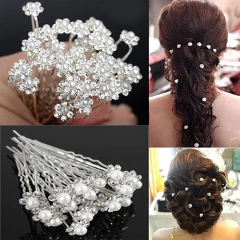 Pearl Květina Crystal Sponky Do Vlasů Ženy Vlasy Příslušenství Módní Svatební Svatební Vlasy Hřeben Vlasy Klip Čelenka Hairwear
