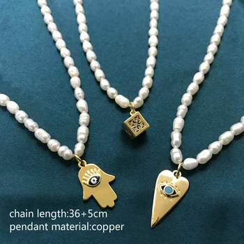 Perlový Přívěsek Náhrdelník pro Ženy s Přívěsky Zlaté Oko Přívěsek na Krk Řetěz Náhrdelník Ženy CZ Mědi Strana Módní Šperky 2021