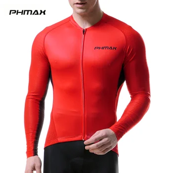 PHMAX Polyester Muži Pro Cycling Jersey Maillot Ropa Ciclismo MTB Cyklistické Oblečení Dlouhý Rukáv Závodní Kolo Cyklistické Oblečení