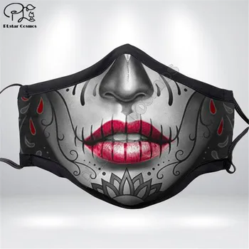 PINKIE LIP SKULL 3D tištěné masky Halloween party masky Unisex Dospělé dítě velikost Zábavné role hrát masky