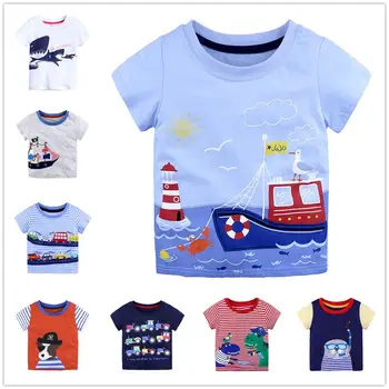 Pirát Dítě Chlapci t košile Bavlna Batole Top Děti t-košile Lodi Letní Chlapci Oblečení Jersey Tee Dětské tričko Karikatura Oblečení