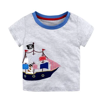 Pirát Dítě Chlapci t košile Bavlna Batole Top Děti t-košile Lodi Letní Chlapci Oblečení Jersey Tee Dětské tričko Karikatura Oblečení