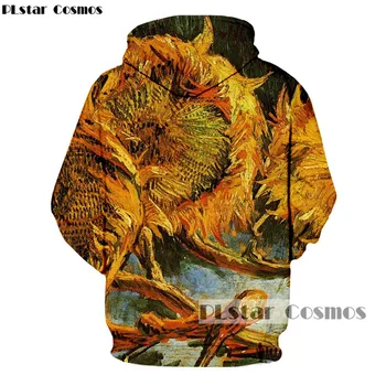 PLstar Cosmos značky Van Gogh Slunečnice 3d tištěné street fashion mikina Jaře a na Podzim tenký tenký muži/ženy hoodie S-5XL