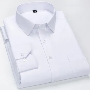 Plus Velikost 8xl velké pánské šaty košile oversized Tričko večerními límec dlouhý rukáv pravidelné fit Sociální Košile pánské Přední Kapsa