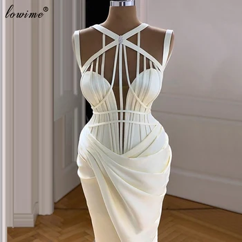 Plus Velikost Bílá Plesové Šaty Mořská Panna Speciální Sexy Koktejlové Šaty Dlouhé Večerní Šaty 2020 Celebrity Šaty Vestidos De Fiesta