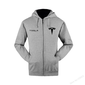 Podzim Zimní auto logo zip Tesla mikina pánská s kapucí, kombinézy diy skupině zákazníků, oblečení, nářadí vlastní topy