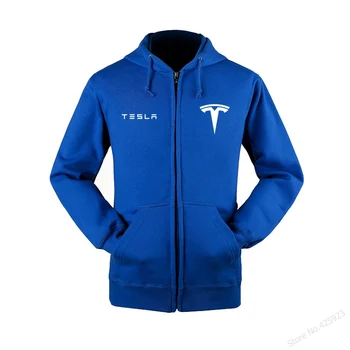 Podzim Zimní auto logo zip Tesla mikina pánská s kapucí, kombinézy diy skupině zákazníků, oblečení, nářadí vlastní topy