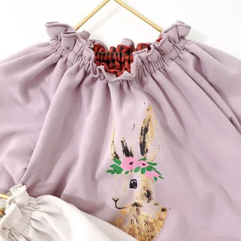 Podzimní Dětské Oblečení Pro Dívky Roztomilý Kreslený Tisk Holčička Obleky Čisté Bavlny S Dlouhým Rukávem Infant Girls Kombinéza