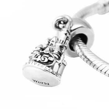Populární Stříbrné Přívěsky Popelka Hrad 45. Výročí se Hodí Pro Evropské Kouzlo Náramky Pro Ženy DIY Korálky Šperky Tvorby