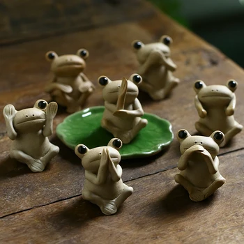 Porcelánová 5CM Žába Čaj Pet Čajový set keramické Ručně vyráběné Ručně Malované Čínské Roztomilý Domácí Dekor