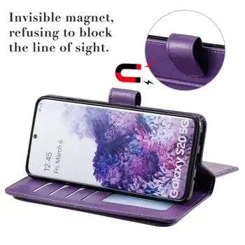 Pouzdro Pro Samsung Galaxy S20 Ultra Flip Cover S10 S10e Lite S9 Plus 10 Nových Karet Módní Multifunkční Kožená Peněženka Telefon Tašky