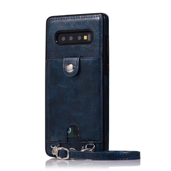 Pouzdro Pro Samsung S20 Ultra S10E S9 S8 S7 Edge Plus Kožené Telefon Kryt Peněženka Karta, Popruh Crossbody Fundas Pro Note 10 Plus 8 9
