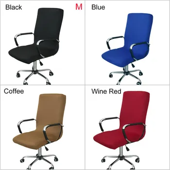 Počítač Židle Kryt Polyester Elastické Tkaniny Kancelářská Židle Kryt 4 Barvy, 3 Velikosti Snadno Omyvatelné Odnímatelné Paže Židle Kryt