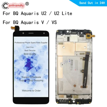 Pro BQ Aquaris U2 / U2 Lite Pro BQ Aquaris V / VS LCD Displej Dotykový Panel Obrazovky s Rámeček Shromáždění LCD U2lite Náhradní