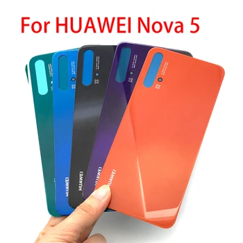 Pro Huawei Nova 5 Zadní Skleněný Kryt Pro Huawei Nova 5T 5t Zadní Dveře, Výměna Baterie, Případ, Kryt, Zadní kryt