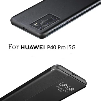 Pro Huawei P40 Pro Flip Pouzdro pro Huawei P40 P30 Pro Smart Touch View Jasné Okno PU Kůže Flip, Nárazuvzdorné Pouzdro Funda