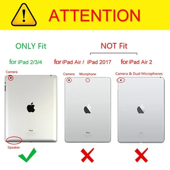 Pro iPad 2 3 4 Obal 360 Stupňů Rotující PU Kožené Pouzdro pro Apple iPad 2 3 4 Stojan Držák Případech Chytrý Tablet A1395 A1396 A1430