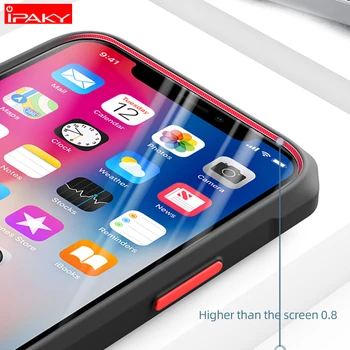 Pro iPhone 12 Případě IPAKY Barevných Tlačítek Silikon Akryl Hybrid pro iPhone 12 Mini Transparentní Pouzdro pro iPhone 12 Pro MAX Case
