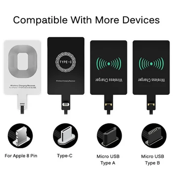 Pro iPhone Typ C Micro USB A USB B Qi Bezdrátový Nabíjecí Kit Konektor Vysílač Nabíječka Adaptér Receptor Přijímač Pad Cívka