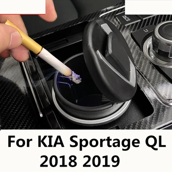 Pro KIA Sportage QL 2018 2019 Přenosné auto Auto Auto LED Cigaretový Kouř auto Popelník Modré LED Světlo Bezdýmný Popelník Cigareta