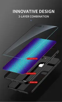 Pro LG G8 G7 ThinQ G6 Plus G5 G5 Se Lite Módní Lesk Barevné Uhlíku Tvrzeného Skla Telefon pouzdro Slim Nárazuvzdorný TPU Okraj Krytu