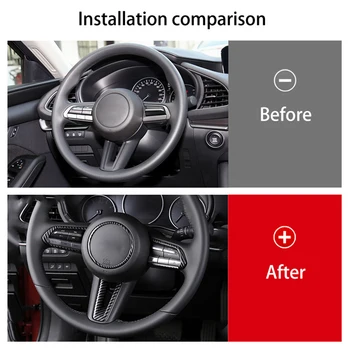 Pro Mazda 3 CX-30 2019 2020 příslušenství ABS karbon/Červená/Matný Auto volantu Tlačítko Spínače rám Kryt Čalounění Car styling