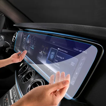 Pro Mercedes Benz E Třídy C W213 16-19 W205 2019 Auto Navigátor Palubní Desce Ochranný Film Tvrzeného Skla Screen Protector Štít