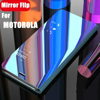 Pro MOTOROLA MOTO G9 Plus Případě, Luxusní Flip Stand Clear View Mirror Pouzdro Pro MOTO G6 G7, G9 Plus Hrát Power Ochranné