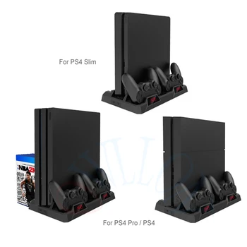 PRO PS4/Pro/Slim Konzole Stojan, Chladící Ventilátor Regulátor Nabíječka Nabíjecí Dock Station Games Úložiště Play pro PS4 Příslušenství