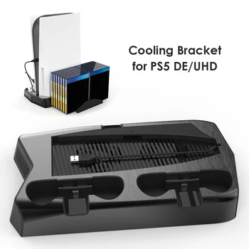 Pro PS5 Vertikální Cooling Stand Dual Controller Charger Konzole Nabíjecí Stanice Ventilátor Chladiče 14 Sloty Hra Pro SONY Playstation 5