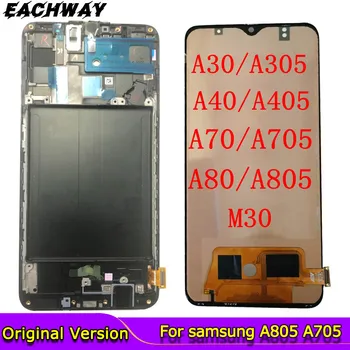 Pro SAMSUNG GALAXY A30 A305 A40 A405 A50 A505 A70 A80 M30 LCD Displej Dotykový Displej S Rámem Pro samsung A805 A705 Displej TFT