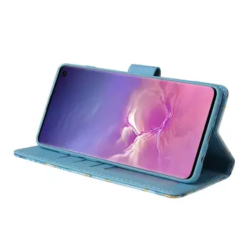 Pro Samsung Galaxy S20 S9 S10 S8 Plus S20 Ultra Kožené Pouzdro Flip Wallet Bronzový Mramorování Kryt Slotu Karty Magnetické Telefon Bag