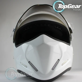 Pro Topgear STIG Přilba / TG Fanoušky je Sběratelské / jako SIMPSON Prase / Bílá moto Helma s Barevným Kšiltem, Top Gear