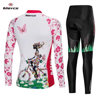 Pro Tým Cyklistické Oblečení Ženy Dlouhý Rukáv Cyklistické Jersey Sada Sport MTB Oblečení Quick Dry Dámské Silniční Kolo Oblečení Žena na Koni
