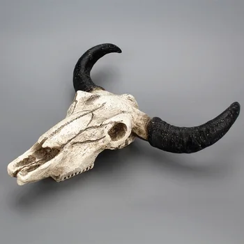 Pryskyřice Longhorn Lebky Zavěšení na Zeď Dekorace 3D Kráva, Divoký vůl Zvíře volně žijících Živočichů Sochy Figurky Řemesla Rohy pro Domácí Dekor