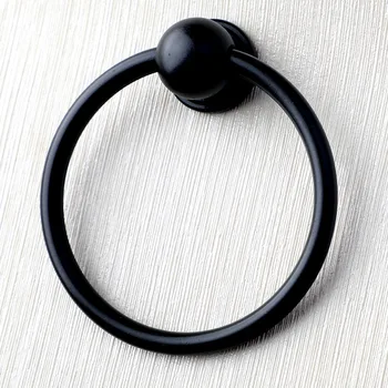 Průměr 65 mm, moderní jednoduchý matný černý drop ring zásuvka tv stolek koupelna skříň skříň vytáhněte knoflík rukojeti