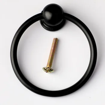 Průměr 65 mm, moderní jednoduchý matný černý drop ring zásuvka tv stolek koupelna skříň skříň vytáhněte knoflík rukojeti