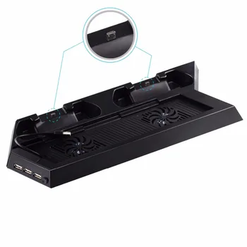 PS4 Vertikální Stojan Ventilátor Chlazení Chladič pro Playstation 4 V1 Regulátor Nabíjení dokovací Stanice Nabíjecí Led Light bar nálepka