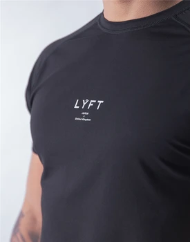 Pánská ležérní tričko krátký rukáv bavlna tištěné fitness sportovní T-shirt muži ' s gym kulturistika školení top tee letní oblečení
