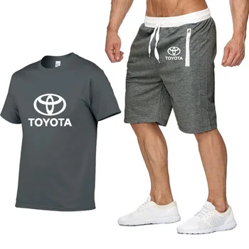 Pánské Krátký rukáv Toyota Auto Logo Casual Letní Pánské t Shirt Hip Hop T-Shirt, vysoce kvalitní Bavlněné T Košile krátké kalhoty oblek Sportovní oblečení