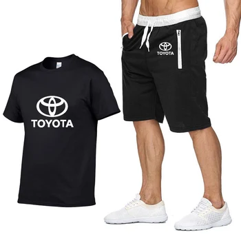 Pánské Krátký rukáv Toyota Auto Logo Casual Letní Pánské t Shirt Hip Hop T-Shirt, vysoce kvalitní Bavlněné T Košile krátké kalhoty oblek Sportovní oblečení